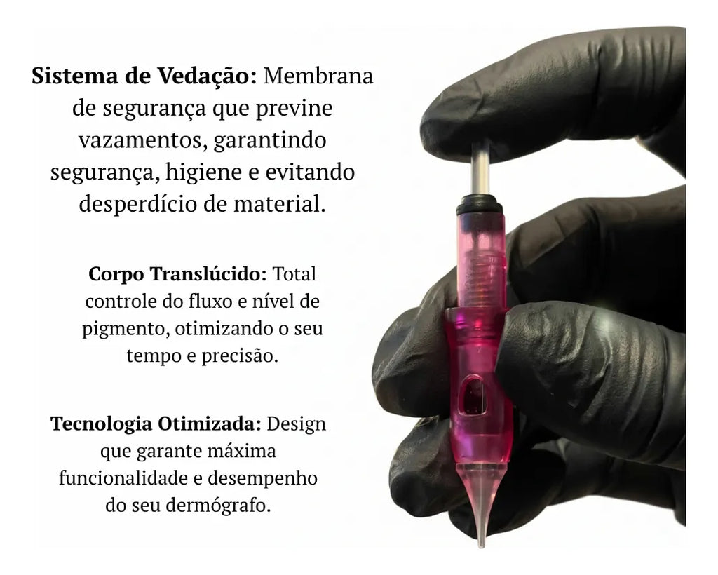 CARTUCHO DE AGULHA LIGHT 1P 0,35MM - C/ 10UN - PUNK PINK